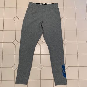 Grey and Blue Nike Leggings